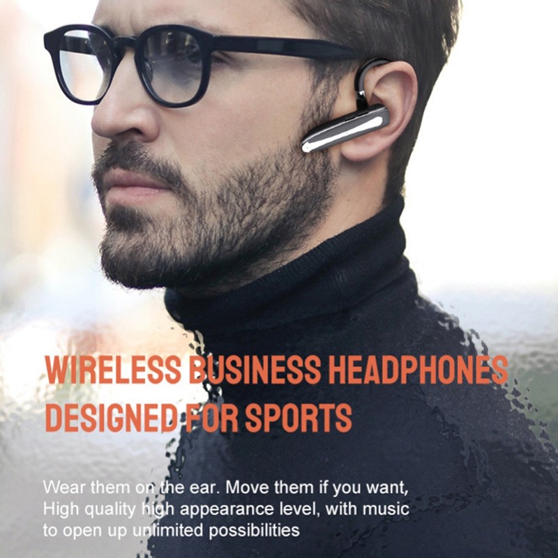 Bluetooth 5.1 Headset Single Ear Bluetooth Earpiece with ENC Smart