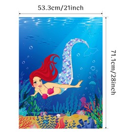 Morcheiong Pin The Tail on The Mermaid Birthday Party Game with 48 Tails for Kids Mermaid Birthday Supplies Decorations Favors