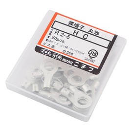 NICHIFU TERMINAL INDUSTRIAL HC R-2-5 Bare Crimp Terminals for Copper Wire (Round), 20 Pieces