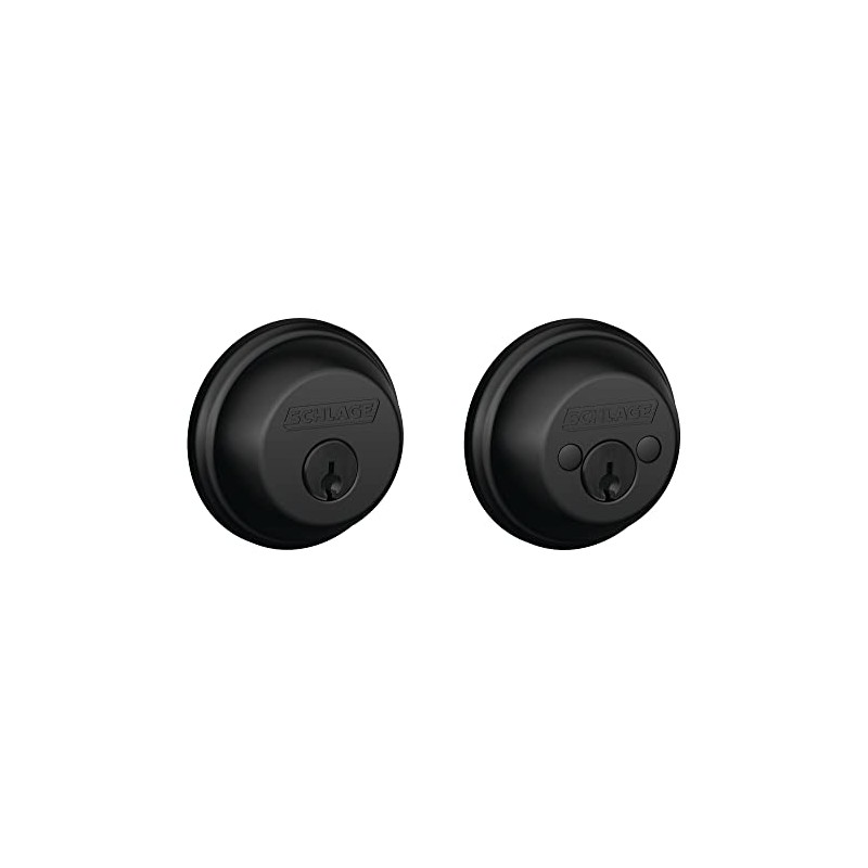 SCHLAGE B62N622 Deadbolt, Keyed 2 Sides, Matte Black