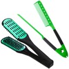 Chengu 2 Pcs Boar Bristles Double-Sided Brush and Flat Iron