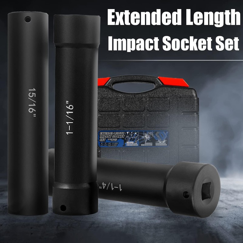 1/2 Inch Drive Heavy Duty Extended Length Extra-Deep Length Impact