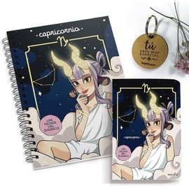 HappyMots - Horoscope Gift Set | Notebook A5 + Notebook A6 + Keyring "Du bist etwas Besonderes" | Zodiac Sign: Capricorn | Original Gift for Surprise