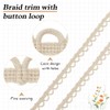 MAYJOYDIY 21.8 Yards Cotton Loop Trim Buttonhole Ribbon Trim Antique