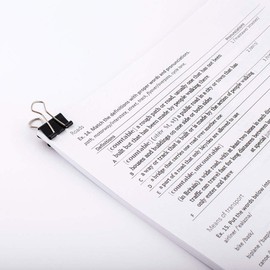 D.RECT Pack of 12 Document Clips | 19mm | Box of Multi-Function Paper Clips | Binder Clips | Metal Paper Drawing Clip for Notes | Writing Paper | Clip Office Supplies | Black