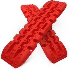 MaxxHaul Recovery Tracks Traction Boards 22000 lb Capacity 42" Heavy‑Duty Off Road Traction Mats for Sand Mud Snow Fits Trucks SUVs Jeeps 4x4 Red (50961)