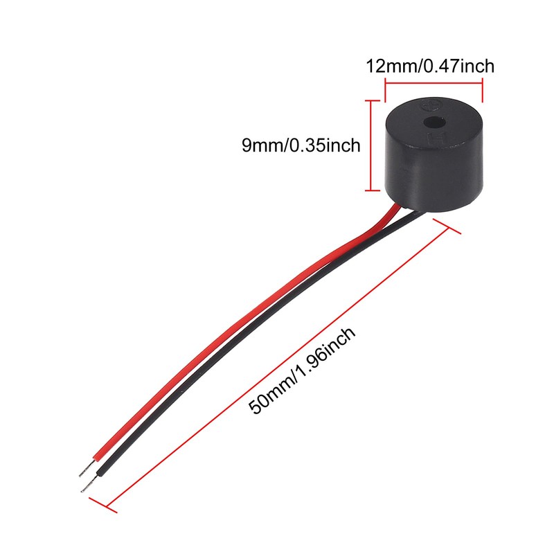UMLIFE 10PCS Buzzer DC 3-12V Wired Connector Active Electronic Buzzer
