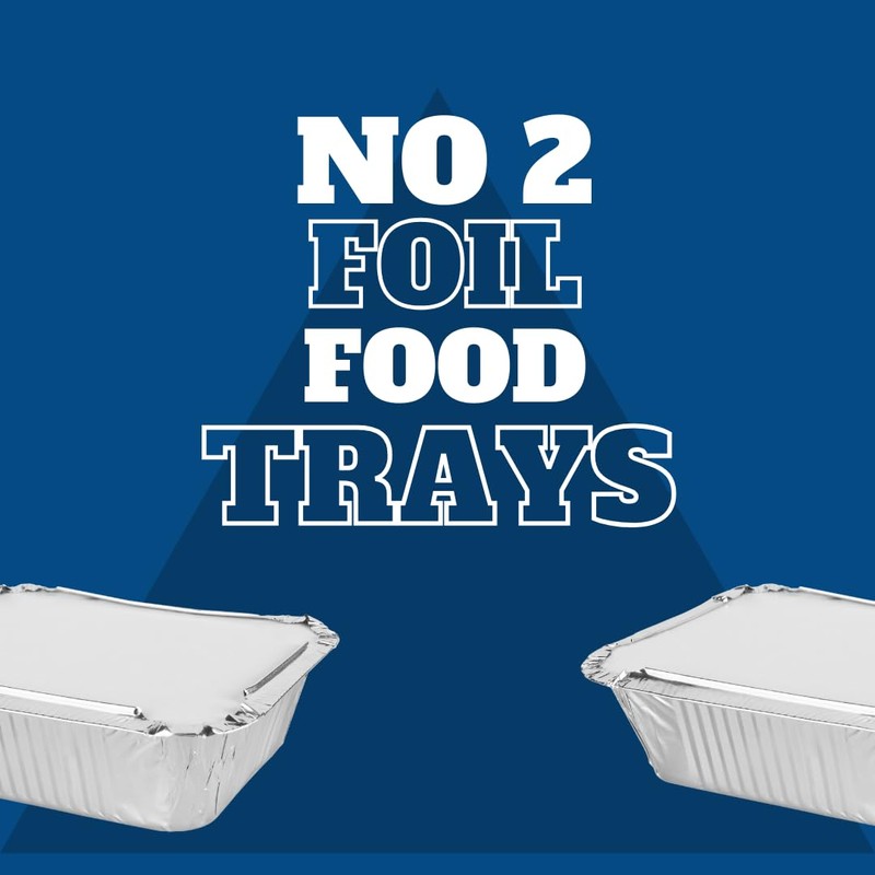 CafeTEq Aluminium Foil Food Trays (No 2) Containers Including Lids