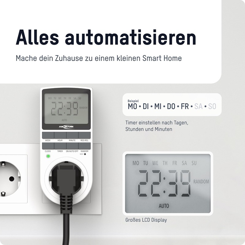 ANSMANN Digital Weekly Timer AES4 (Pack of 2), Electric Timer