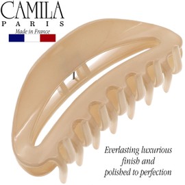 Camila Paris CP3122 French Hair Clips for Women, Beige, Girls Hair Claw Clip Jaw Fashion Durable and Styling Hair Accessories for Women, Luxury Ladies Strong Hold No Slip Grip Clamp, Made in France