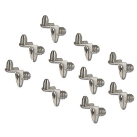Gedotec Shelf Support for Fixing Shelf Bolt Mounting - H3108 | Nickel-Plated Steel | Shelf Dowels for Kitchen Cabinet & Furniture | Pin with Hole Diameter 5 mm | Pack of 50 - Shelf Support for Screws