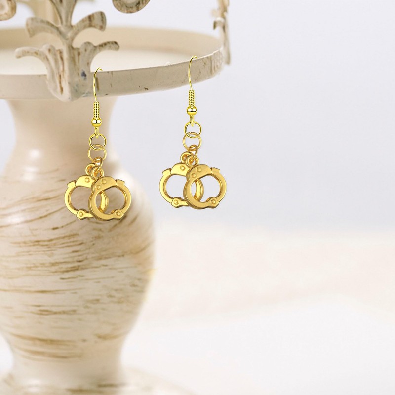YISXVD Handcuff Earrings for Women Punk Funny Cute Handcuffs Shape