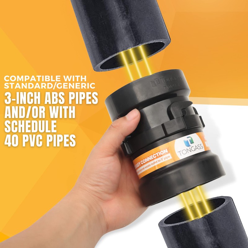 TonGass (Combo Pack) RV Sewer Hose Fitting Adapter to PVC,