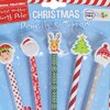 5 Pack Christmas Pencils with Novelty Character Eraser Tops