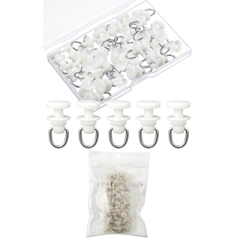 Craftsatin 50 Pcs Plastic Curtain Track Roller Hooks Ceiling Sliding