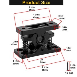 Stainless Steel Double Roller RV Door Catch Trailer Door Latch - Spring Loaded Door Latch with Screws, Rustproof for Garden Gate, Cabinet, Bedroom, Living Room, Garage Door Black (2SET)