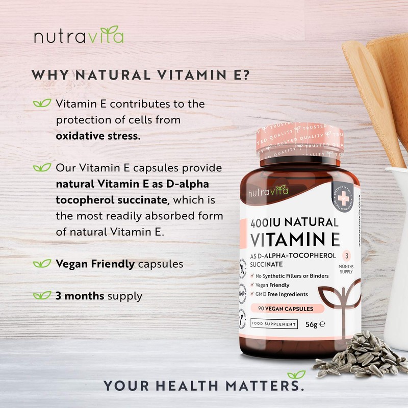 Nutravita Vitamin E 400IU D-Alpha Tocopherol – 100% Natural Vitamin
