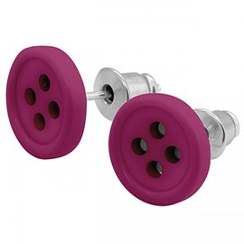 SoulCats Small Button Stud Earrings in 9 Colours for Women Girls Vintage Earrings in Retro Look Made of Plastic, Metal, No Gemstone