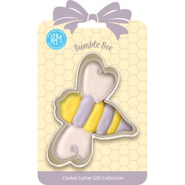R & M International 8021 Bumble Bee Shaped Tinplated Steel Cookie Cutter, 4", Gift Tag Carded