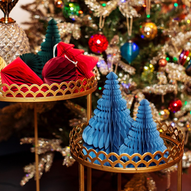 Sass & Belle Blue Honeycomb Tree Standing Decoration - Set