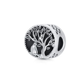 925 Sterling Silver Sloth Charm Fit Bracelet Necklace Round Shape Photo Charms for Women