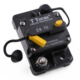 T Tocas E9 70 Amp Circuit Breakers with Manual Reset | Surface Mount | 12V - 72V DC 70A Switchable