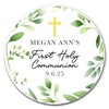 First Holy Communion Stickers, Custom Baptism or Christening Labels, Greenery