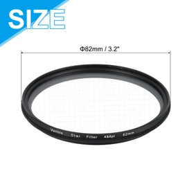 sourcing map 82mm Variable Star Filter, Starburst Lens Filter 4-8 Points Sparkle Effect Camera Lens Filters for Night Scenery Glassworks,1Pcs
