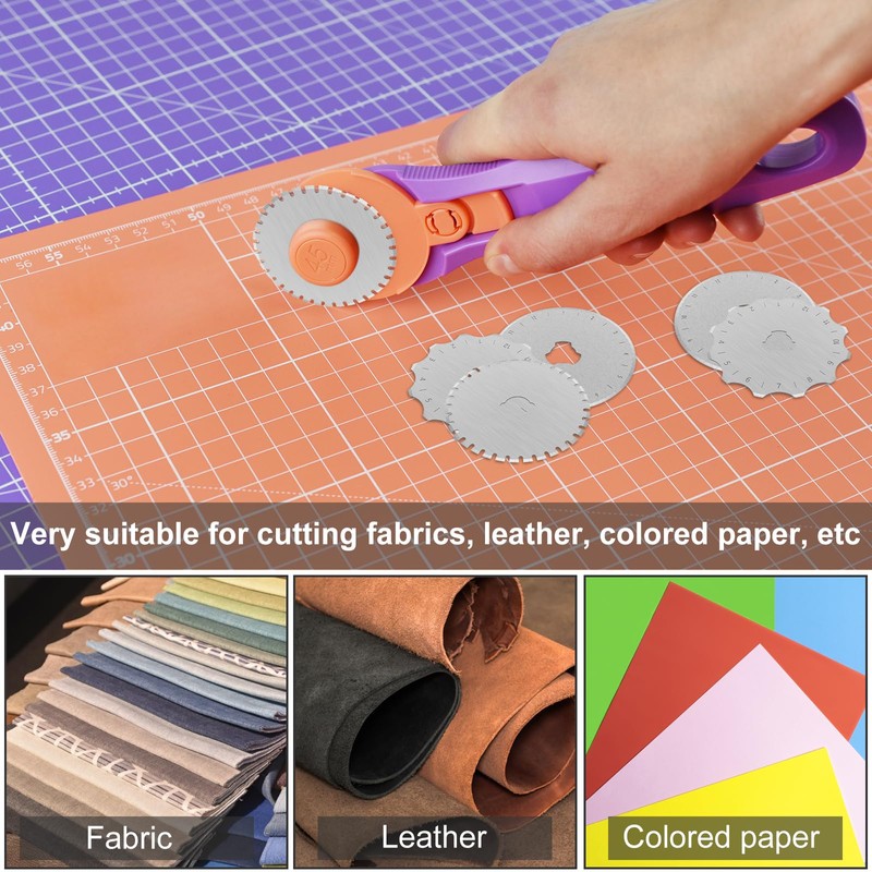 Abizarch 10Pcs Crochet Edge Rotary Cutter Blade Set 45mm Perforating