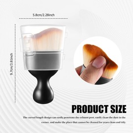 Lyxheth Car Interior Detailing Brush, Car Interior Cleaning Brushes, Soft Bristle Cleaning Brush, Auto Dust Brushes Car Accessories for Automotive Dashboard, Air Conditioner Vents (Brown)