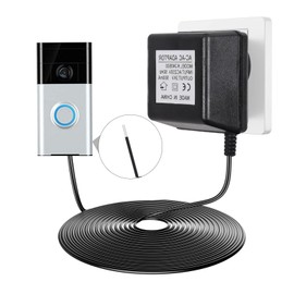 Ketimos 24V/500mA Doorbell Power Cord,Compatible with Ring, Nest, Wyze & Eufy Smart Doorbells - 8M Cable (AU Plug) Black
