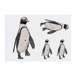 4 x 'Penguin' Temporary Tattoos - Water Resistant, Skin-Safe, Non-Toxic Transfers, Mixed Sizes (TO00035131)