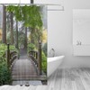 Shower Curtain Garden Bridge Scene Waterproof Moistureproof Trees Outdoor Landscape