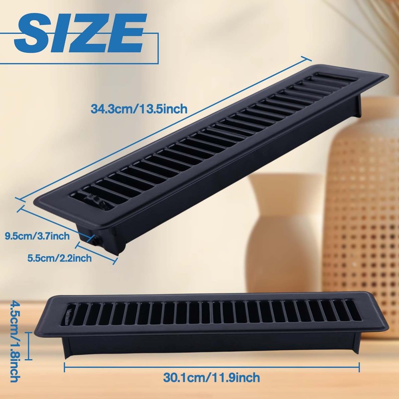 LEONTOOL 2" x 12" Floor Register Vent Heavy Duty Steel