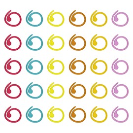 SimautHawk 30PCS Metal Stitch Markers Helical-Shaped Crochet Markers Ring Multicolor Crochet Locking Markers for DIY Craft Project Knitting and Crocheting(Multicolor) (30)