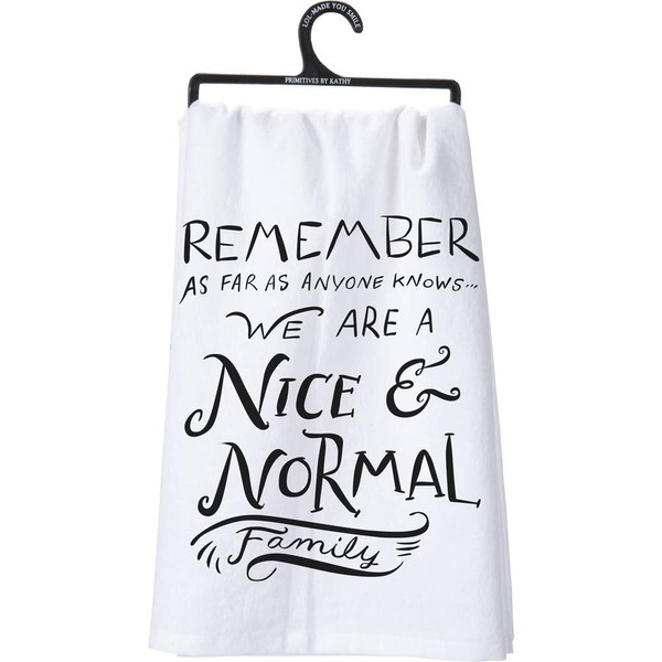 Primitives by Kathy Nice and Normal Tea Towel, 28-Inch by 28-Inch