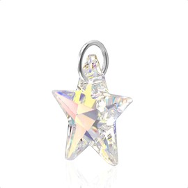 Lua Joia Sterling Silver Star Pendant Only With Crystal Star Charm - Aurora Borealis - Sparkly Jewellery for Women, Gift for Girls, Mum, Wife, Birthday, Anniversary & Valentine’s