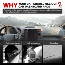 Autorder Dashboard Cover Mat for 2024 2025 Ford Ranger Accessories Dash Cover Upgrade Dash Mat Sunshade Glare UV Rays Protectorver Mat