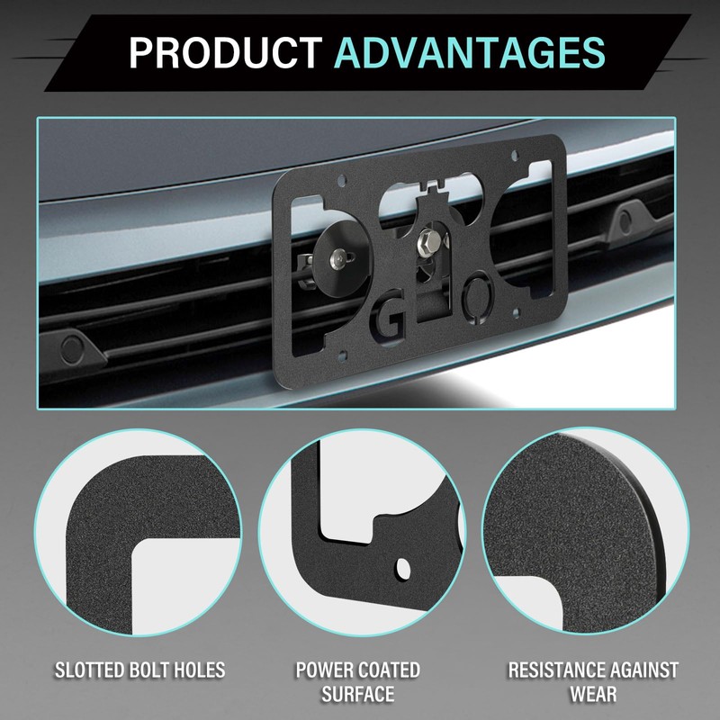 No Drill Front Bumper License Plate Mount Compatible with Subaru