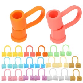 PRETYZOOM Cubiertas De Punta De Paja Reutilizables De Silicona Tapones Antipolvo Para Popotes En Casa Picnics Reuniones Paquete De 24 Piezas Tamaño Compacto 1.18X0.47X0.15In