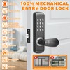 ANNFUZ Stainless Steel Mechanical Keypad Entry Door Handle Lock,Commercial Keyless