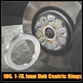 Hihaha 4pcs OD 106.1mm to ID 78.1mm Aluminum Alloy Car Hub Centric Rings Wheel Bore Center Spacer Durable Material