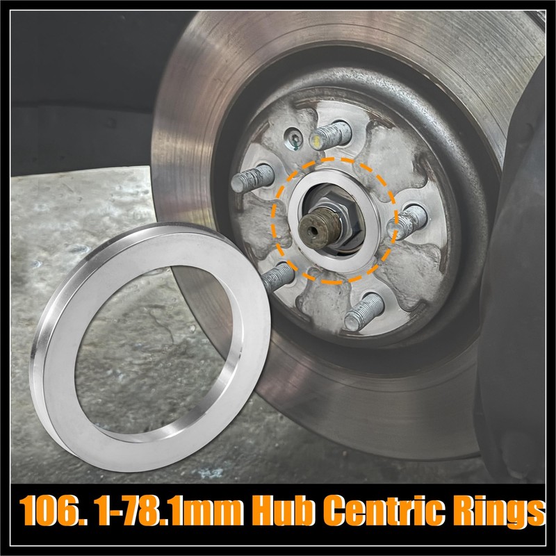 Hihaha 4pcs OD 106.1mm to ID 78.1mm Aluminum Alloy Car