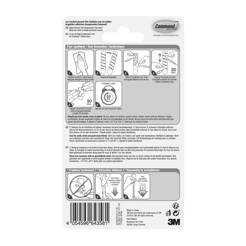 Command 17032BR Small Gold Metal Hook