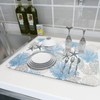 Coastal Blue Gray Dish Drying Pad 18 x 24 Inch