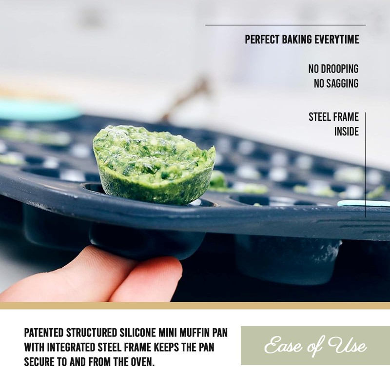 Trudeau 24-Cup Silicone Muffin Pan – Hybrid Non-Stick Bakeware with