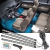 XUKEY 4pc 60 LED RGB Car Interior Footwell Strip Light