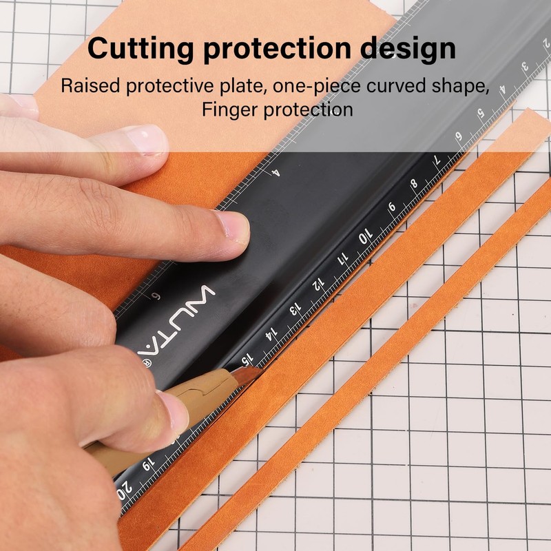 WUTA Aluminum Ruler, 11.8 inches (30 cm), Aluminum Scale Ruler,