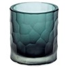 Glass Candleholder, Collection "Moonlight", 19x13 cm, grey, handmade (ART GLASS