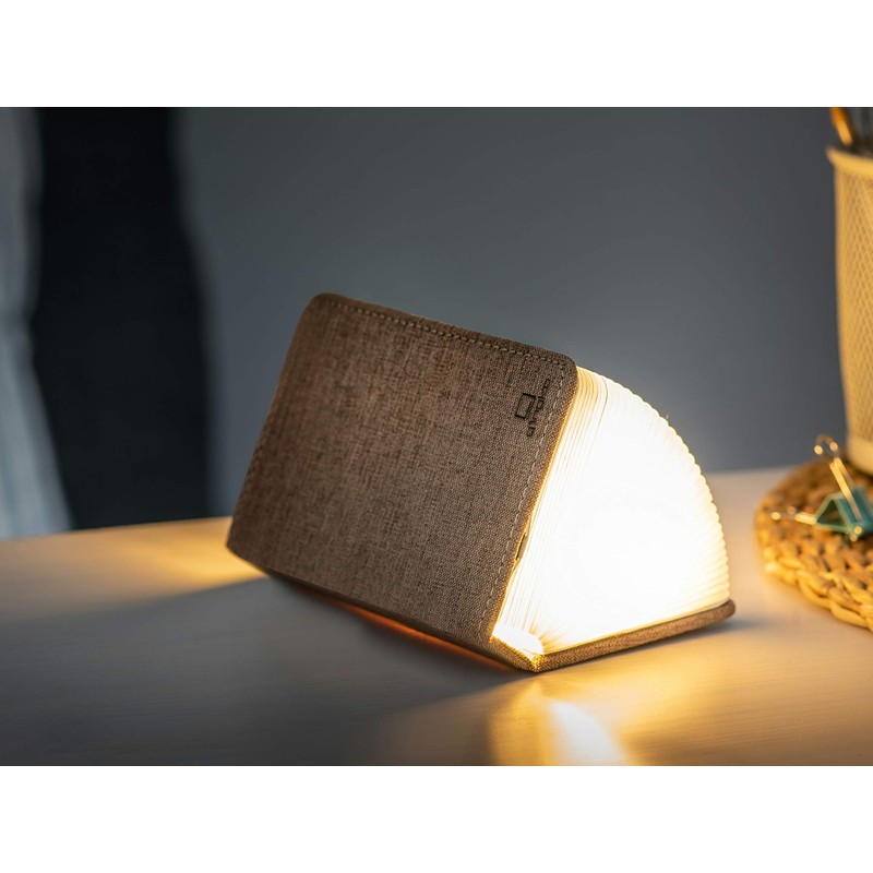Gingko Smart Booklight- Linen Mini Coffee Brown
